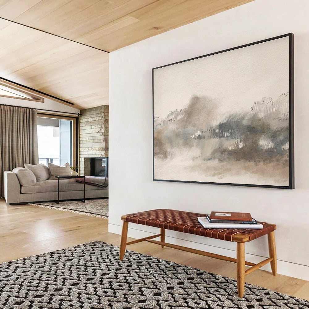 Subtle Landscape Watercolor - like Scene Painting On Canvas DKH244