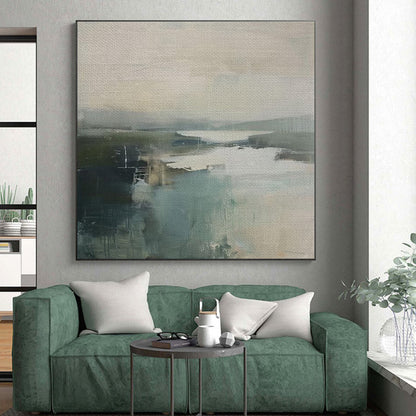 Muted Landscape - like Blurs, “Misty Morning Calm” - Abstract Landscape Oil Painting CT0740