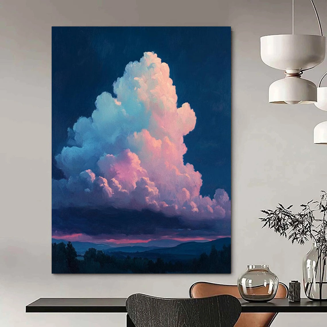“Pastel Clouds at Dusk” - Impressionist Landscape Painting On Canvas DTP009