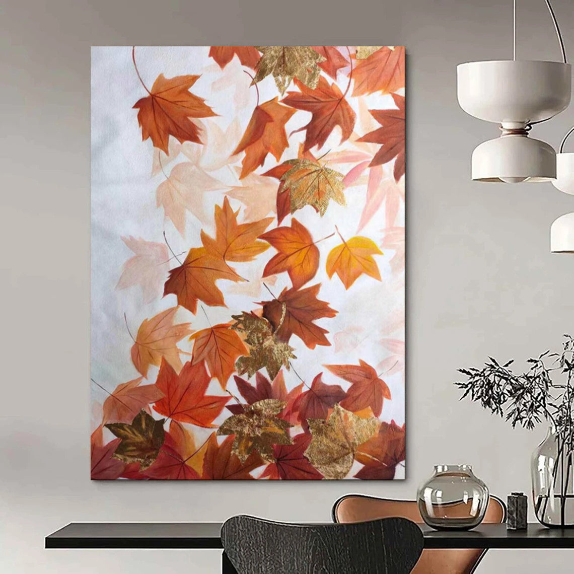 “Autumn Leaves in Gold and Rust” – Botanical Acrylic Art CT2079