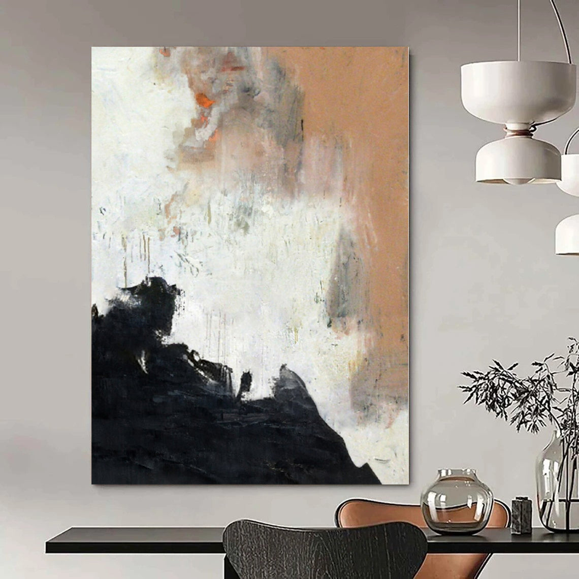 “Warm Toned Abstract Drizzle” – Abstract Expressionist Painting CT1153