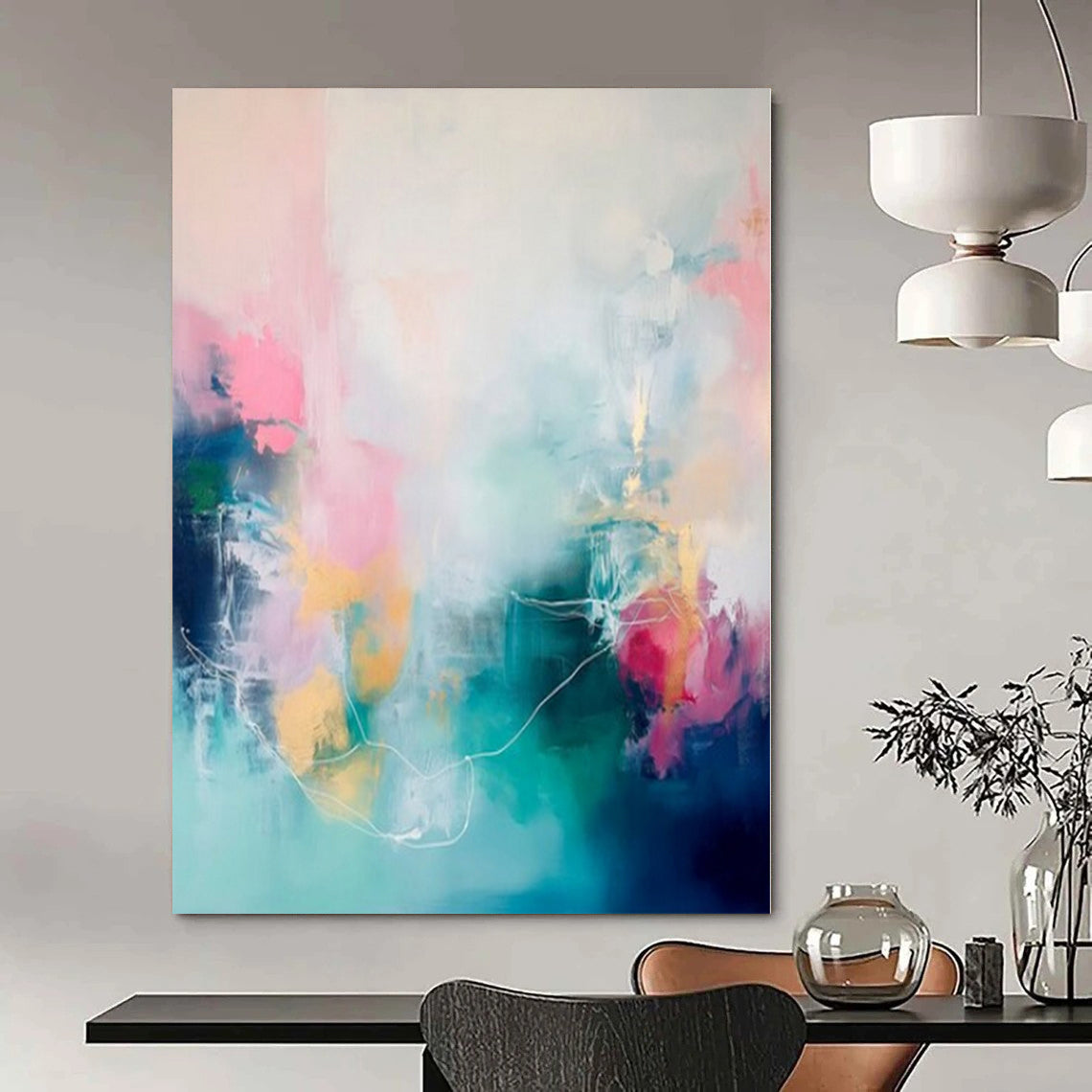 “Soft Colorful Abstract Expression” – Abstract Expressionist Painting CT1173