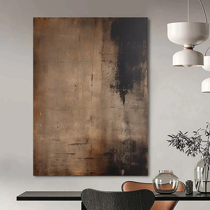 Dark Brown Textured Abstract - Subtle Textured Acrylic Painting CT1361