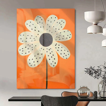 “Polka - Dot Flower on Orange” – Pop Art - Inspired Painting CT1041