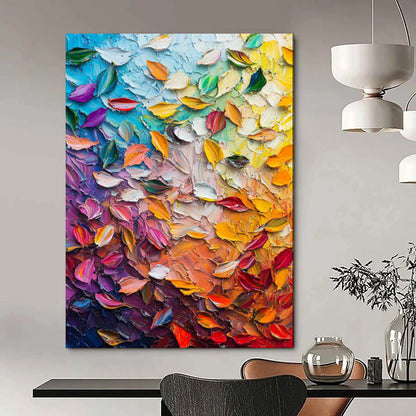 “Colorful Petal Mosaic” – Impasto Floral Oil Creation CT2071