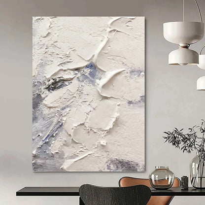 White & Gray Textured Layers - Abstract Textured Painting On Canvas DKH1258