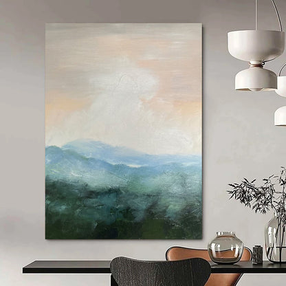 “Soft Tonal Mountainscape” - Impressionist Landscape Painting On Canvas DTP010