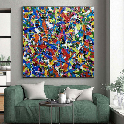 “Color Explosion” ，Abstract Expressionist Drip Art CT0899