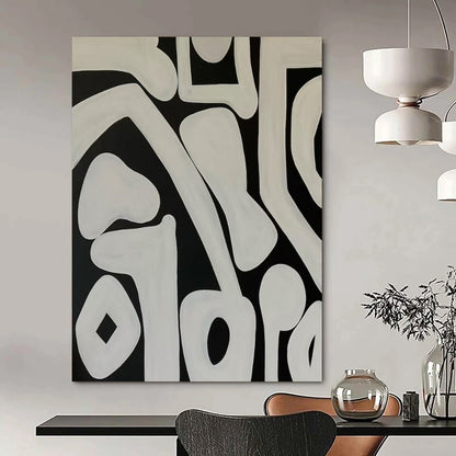 “Black - White Organic Forms” – Abstract Organic Art CT0989