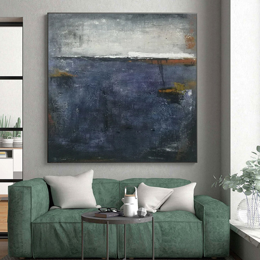 “Moody Gray and Blue” ，Abstract Landscape Oil Painting CT0903