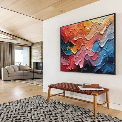 “Color - Swirled Abstract Waves” - Dynamic Abstract Painting On Canvas DKH823