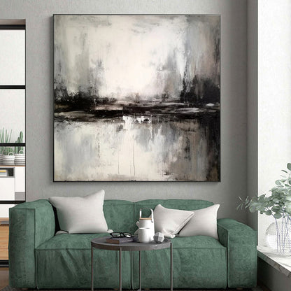 “Monochrome Reflections” ，Abstract Landscape Oil Painting CT0913