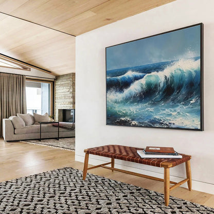 Dynamic Ocean Wave Painting On Canvas DKH324