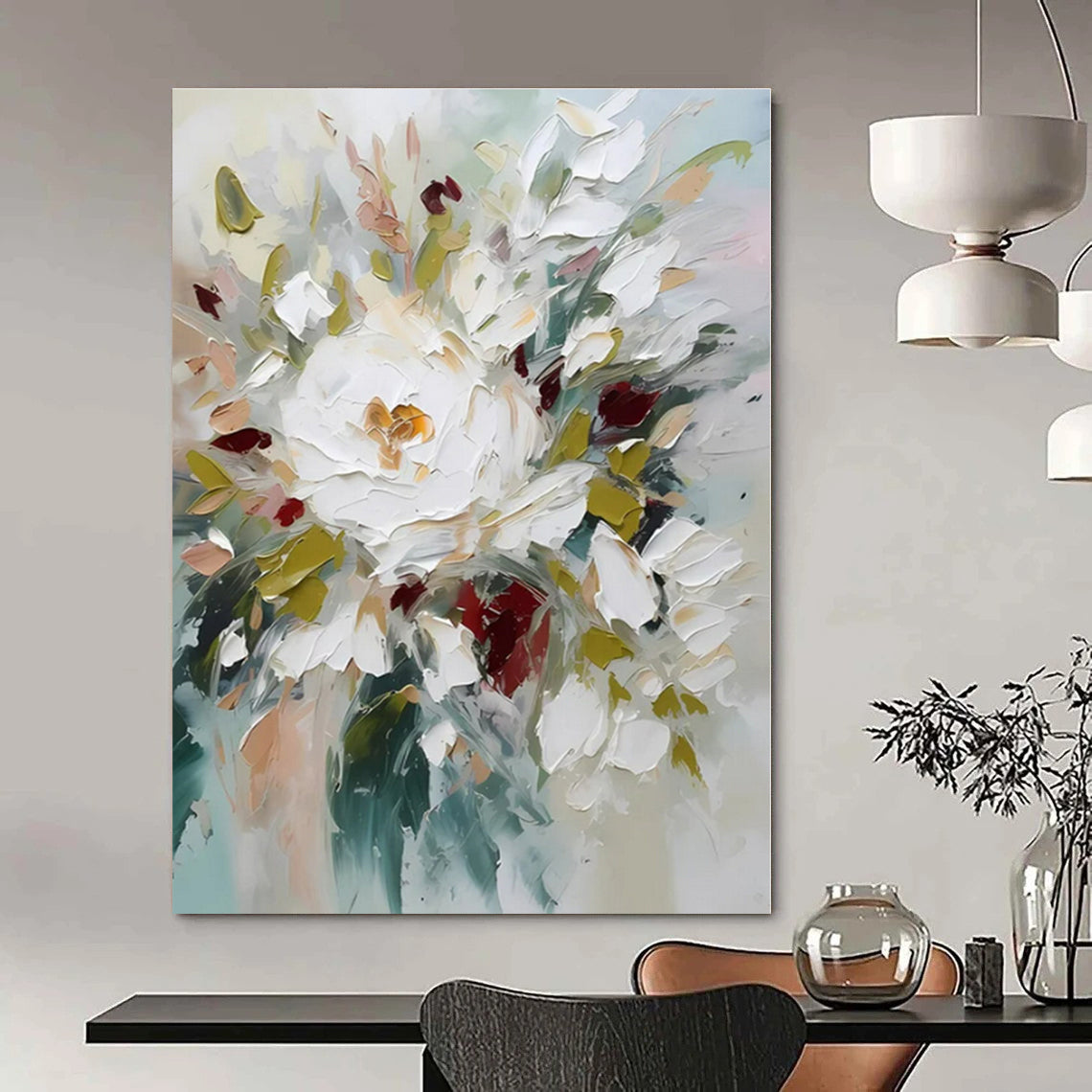 Colorful Floral Bouquet - Impasto Floral Oil On Canvas CT1332