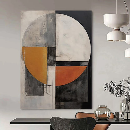 Half - Circle Color Blocks - Abstract Geometric Art CT1208