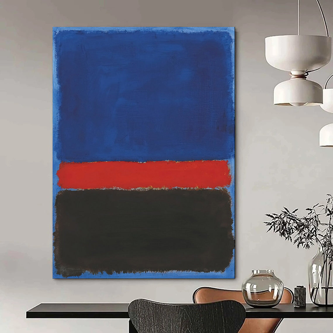 Blue Red and Black Layers Rothko - Inspired Color - Field Art CT1954