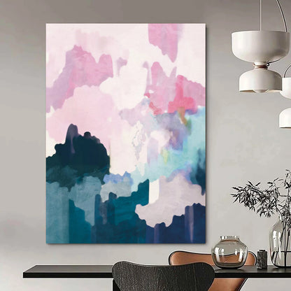 “Pastel Abstract Clouds” - Pink, Purple, Blue, White Abstract Painting On Canvas DTP235