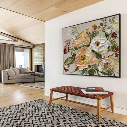 “Impasto Floral Bouquet” - Lively Botanical Painting On Canvas DKH824