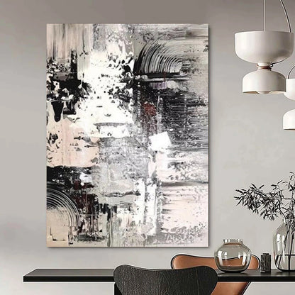 “Monochrome, Textured Layers ‘Gray Harmony’” - Abstract Impasto Painting On Canvas DTP392
