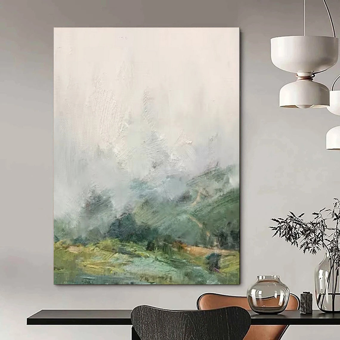 “Misty Mountain Hues” – Impressionistic Landscape Painting On Canvas CT2110