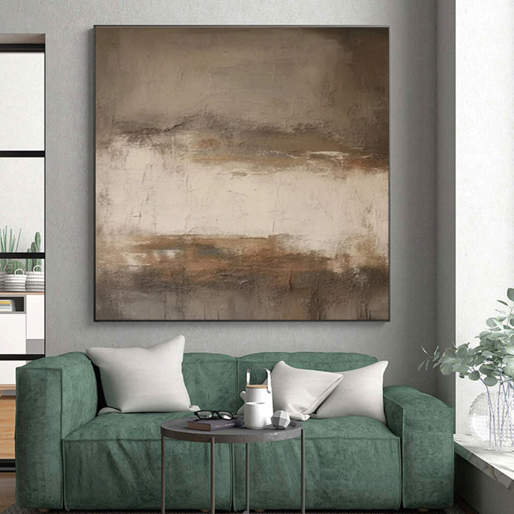 Brown - Beige Weathered Layers, "Aged Elegance" - Abstract Textured Painting CT0712
