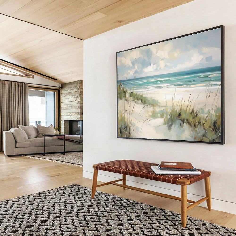 Coastal Breeze Soft Tones Beach Scene Painting On Canvas DKH171