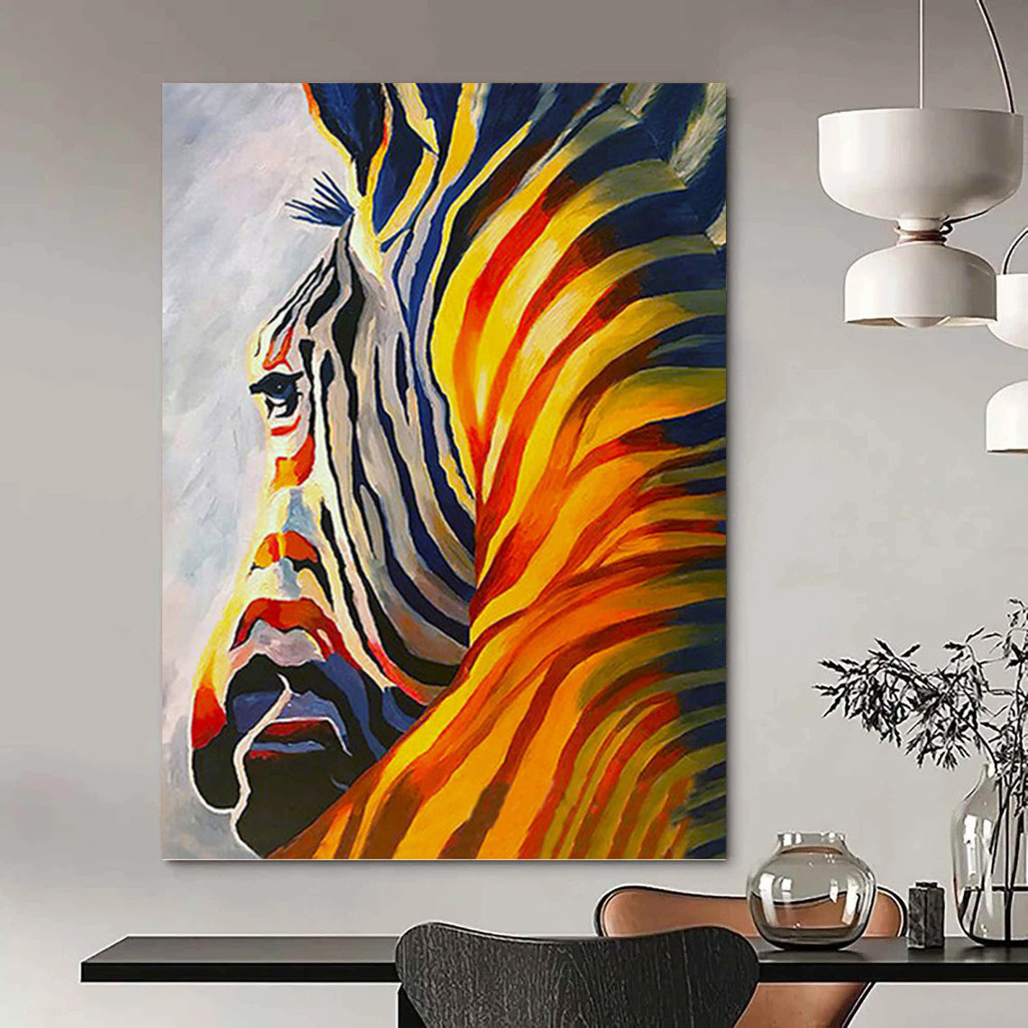 Vibrant Color - Blocked Zebra - Wildlife Painting On Canvas DKH1428