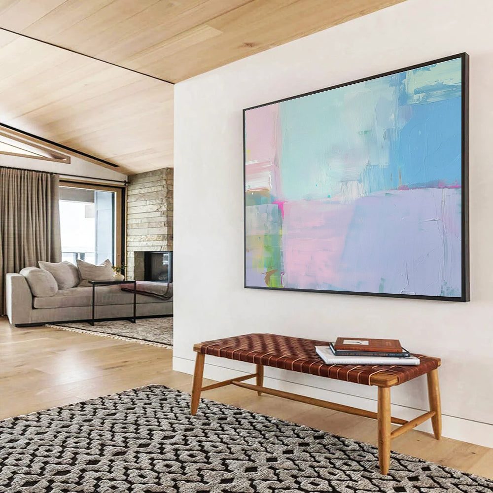 “Soft Pastel Blocks” Abstract Acrylic Painting On Canvas DKH481