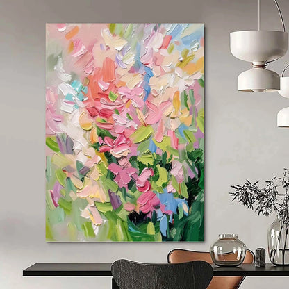 Vibrant Floral Palette - Impasto Flower Painting On Canvas DKH1403