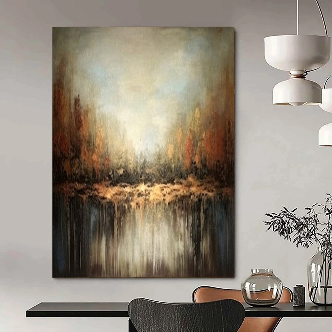 “Autumn Forest Reflection” – Abstract Landscape Painting CT1034