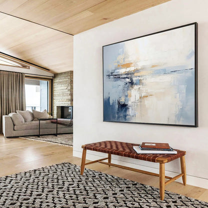 “Muted Tones Abstract Horizon” Minimalist Seascape Painting On Canvas DLZ090