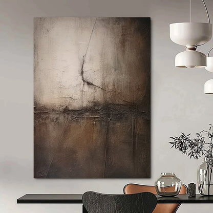 “Gray, Brown Textured Minimalism ‘Subtle Depth’” - Impasto Abstract Painting On Canvas DTP357