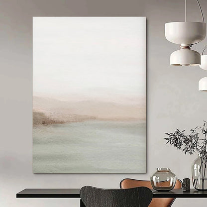 “Blush and Sage Coastal Haze” – Abstract Watercolor Landscape CT2063