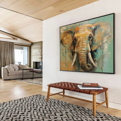 “Colorful Elephant Portrait” Expressive Animal Painting On Canvas DLZ083