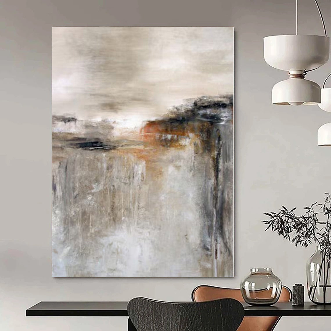 “Neutral Toned Abstract Landscape” – Abstract Landscape Painting CT1128
