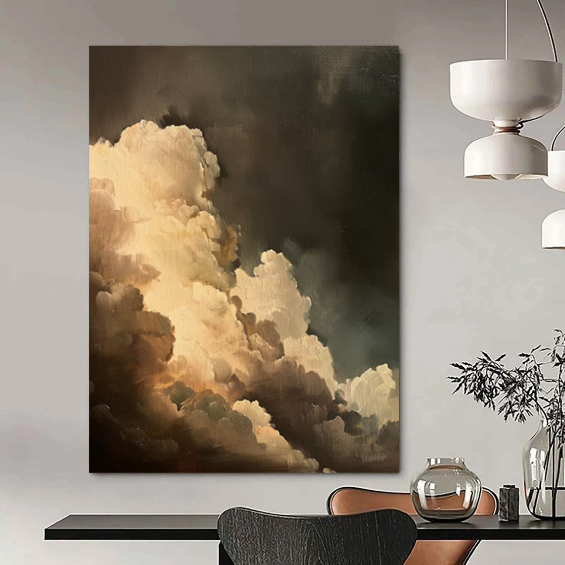 “Dark Sky Cumulus Clouds” - Romantic Realist Painting On Canvas DTP014