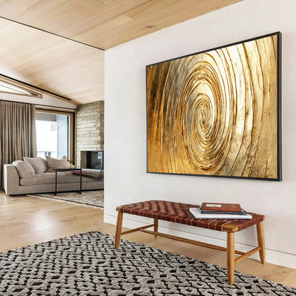 “Golden Spiral Textures” Abstract Textured Painting On Canvas DLZ167