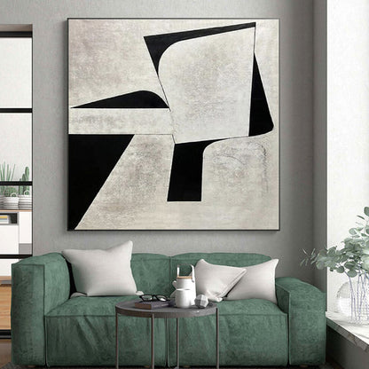 “Black and White Geometric Forms”，Abstract Minimalist Style CT0671