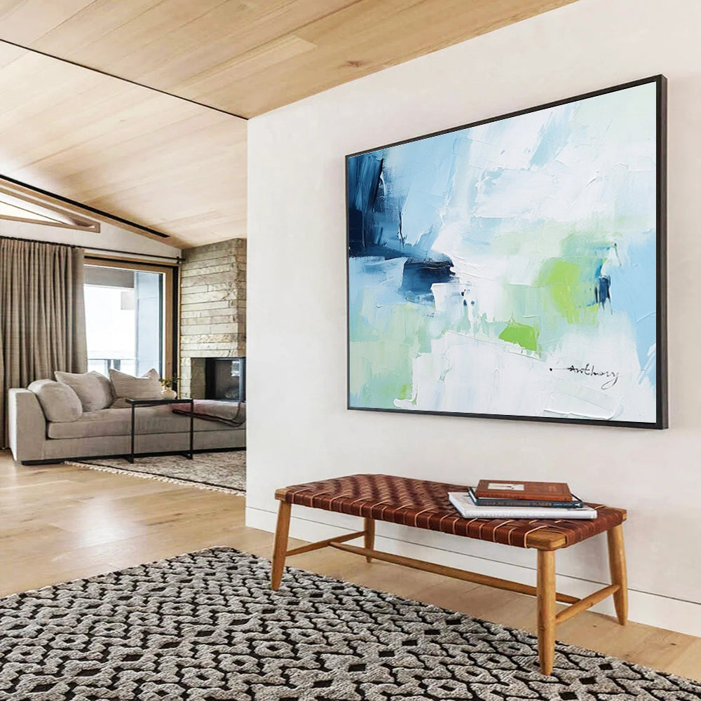 Soft Color Field Abstract Painting On Canvas DKH308