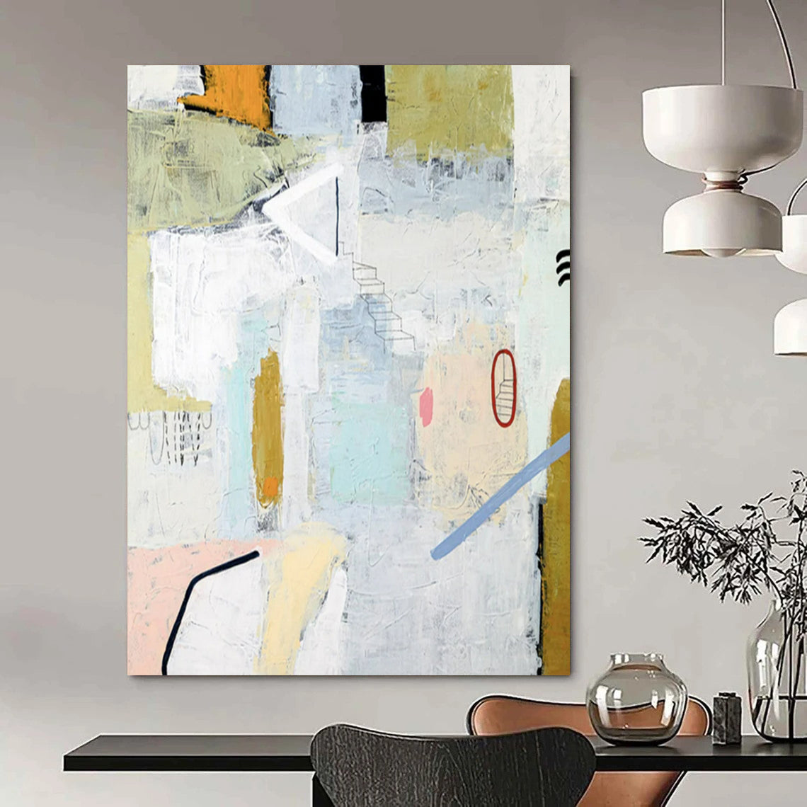 “Neutral Tones Abstract - Muted Hues and Subtle Details” Painting On Canvas CT2390