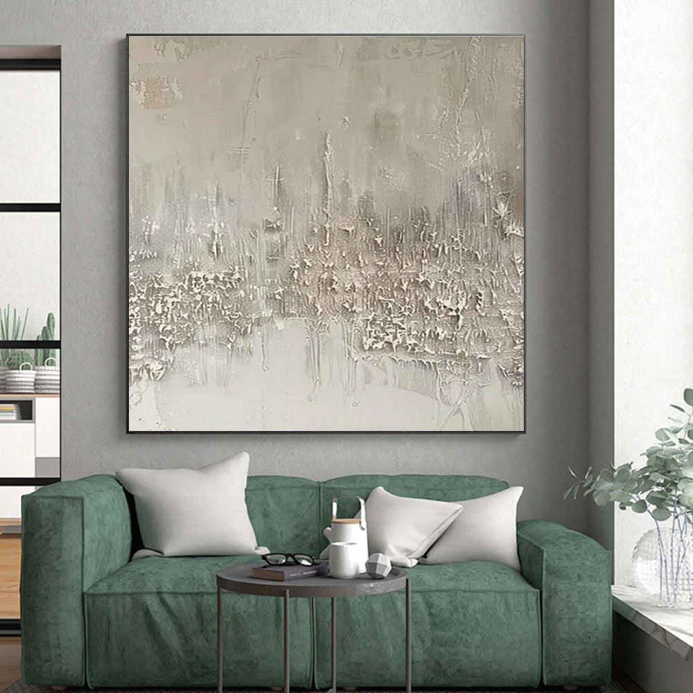 “Gray Textured Abstract” ，Abstract Mixed - Media Painting CT0857