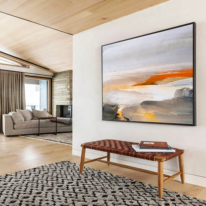 “Muted Tones: Abstract Horizon” Abstract Oil Painting On Canvas DKH382