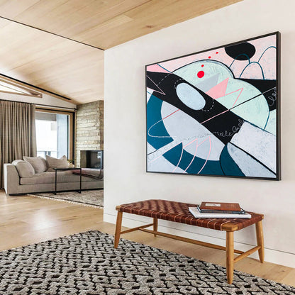 “Pastel Geometric Dreamscape” Abstract Acrylic Painting On Canvas DKH549