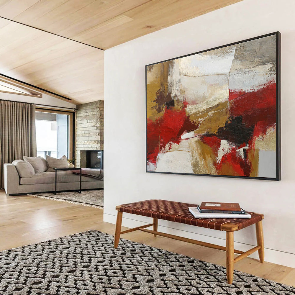 “Rustic Color Collision” Abstract Oil Painting On Canvas DKH506