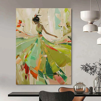 “Dancing Figure” - Colorful Abstract Figure Painting On Canvas CT2238