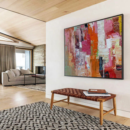 “Vibrant Color Blocks” Abstract Expressionist Painting On Canvas DKH375