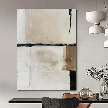 Beige & Black Textured Blocks - "Subtle Structure" - Abstract Textured Painting CT1475