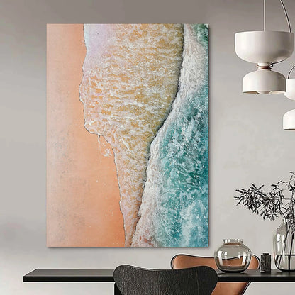 “Aerial Beach View” - Impressionist Landscape Painting On Canvas DTP044