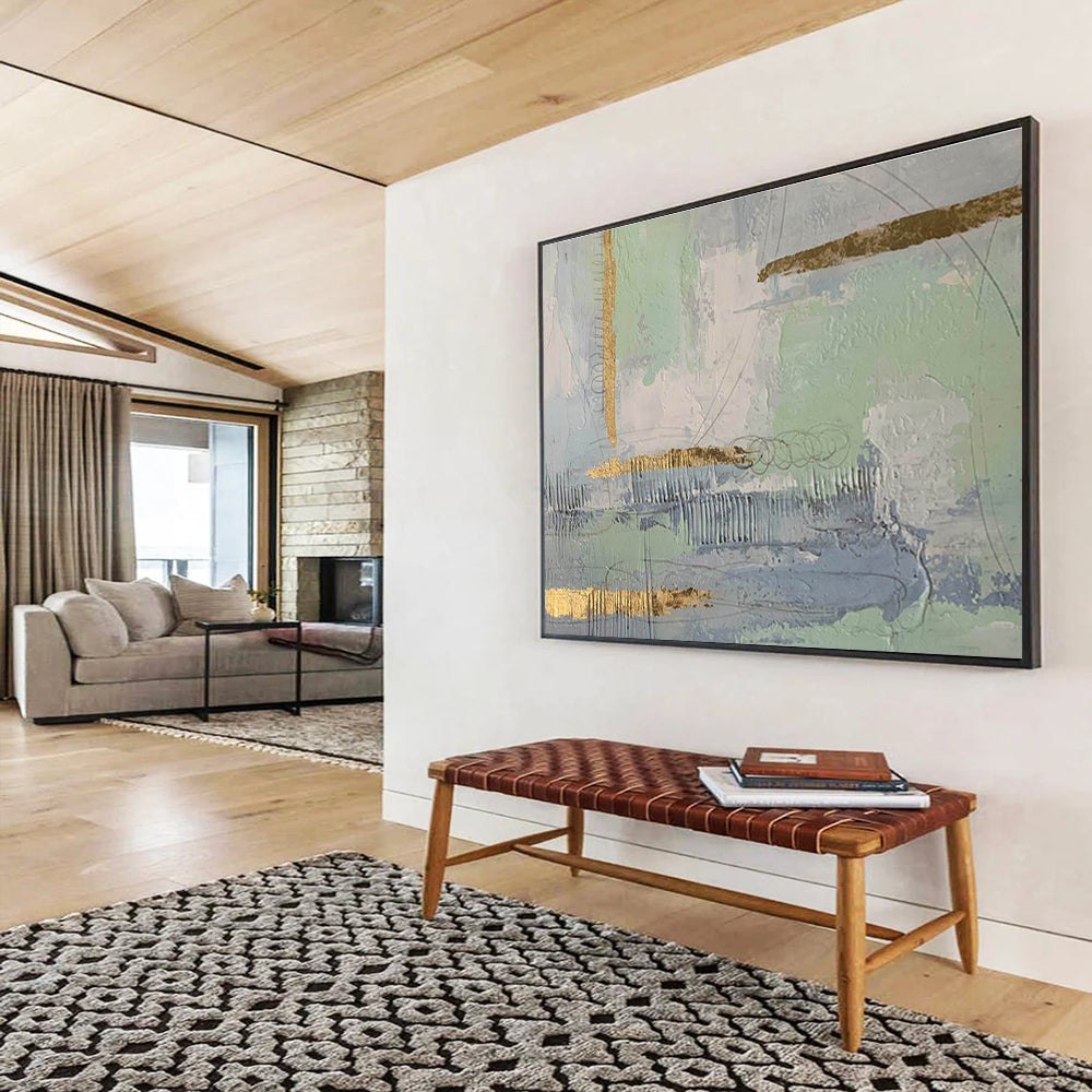 Pastel and Gold Light - Toned Abstract Elegance Painting On Canvas DKH179