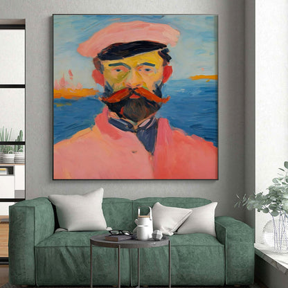 “Portrait of a Man: Vibrant Impressionist Style” ，Impressionist Portrait Oil Painting CT0875